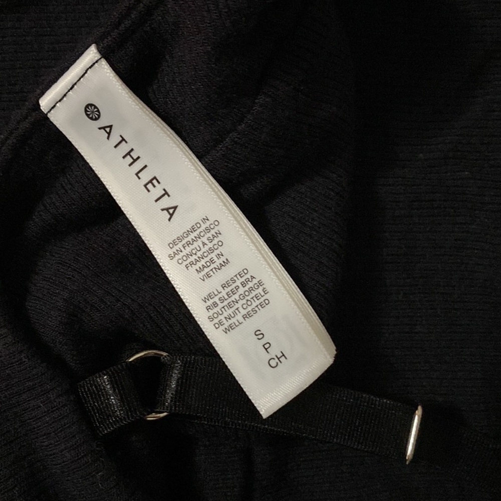 Athleta Well Rested Rib Sleep Bra Black - Picture 7 of 11